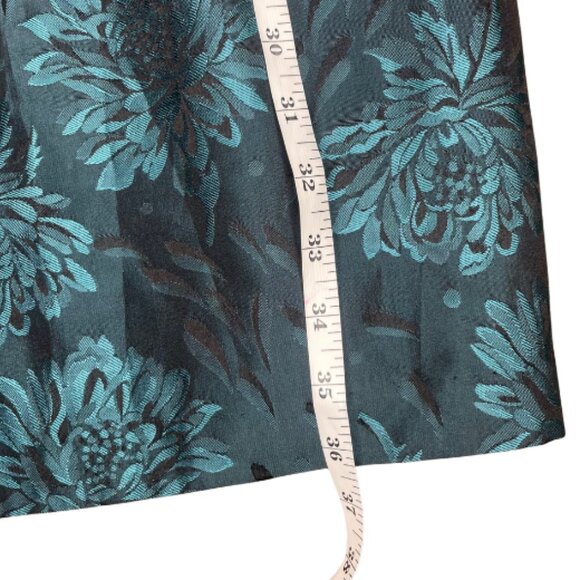 Jessica Howard Women's Metallic Blue Floral Print Jacquard Evening Dress 6P - Picture 9 of 13